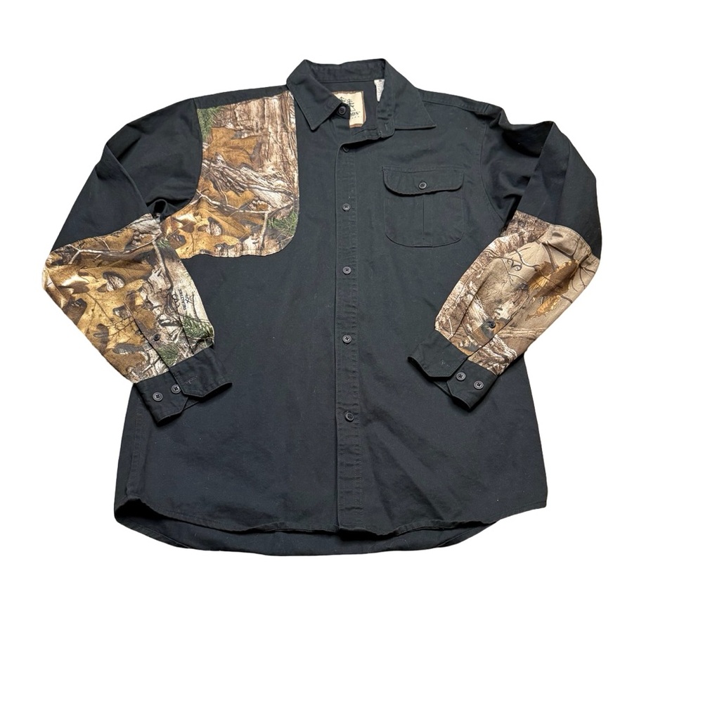 ✨ Tallwoods Camo Patch Button Down Shirt Large‎ | Outdoorsman Workwear ✨